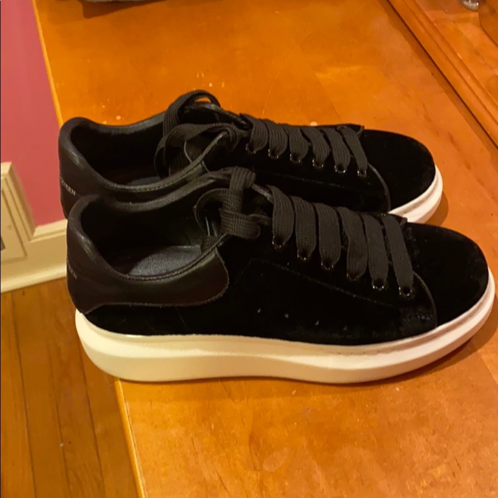 Alexander McQueen Black Velvet Sneakers